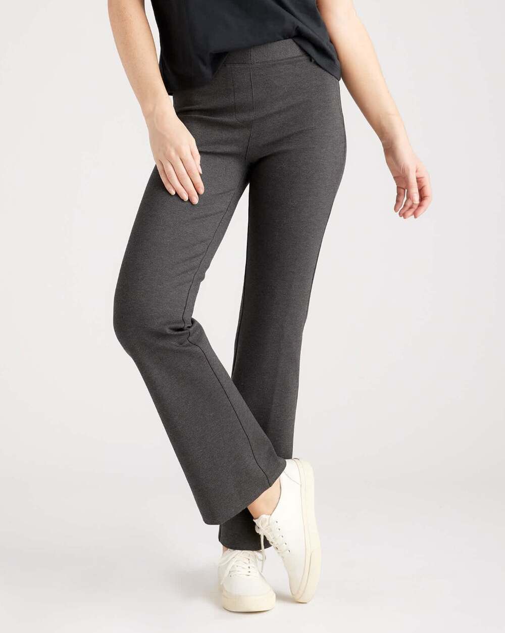QUINCE Ultra-Stretch Ponte Bootcut Pants Charcoal Gray Sz L {S31}
